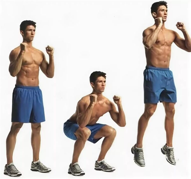 Jump squats hjälper en man att få en erektion snabbt och länge